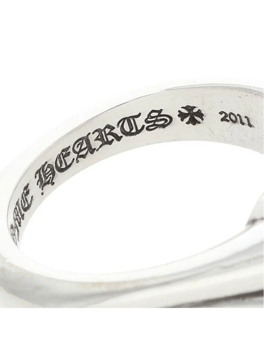 Chrome Hearts Cutout CH Pls LG Large CH Plus Silver Ring